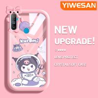 YIWESAN เคสสำหรับ Realme C3การ์ตูนน่ารัก Kuromi Astronaut เคสซิลิโคนอ่อนชัดเจนสีสันสดใสเคสโปร่งใสกันกระแทกป้องกันเลนส์กล้องลายสัตว์ประหลาดตัวเล็กๆน่ารัก