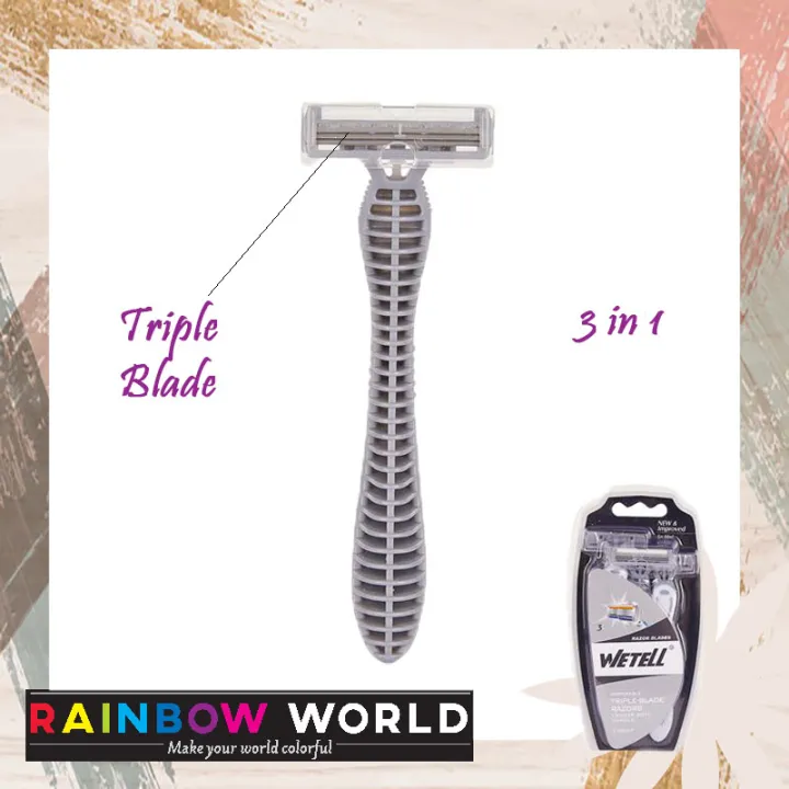 [Ready Stock] Wetell Triple Blade Disposable Razor Shaver Ultra-Close ...