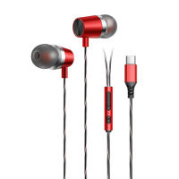 JUC เสียง Hifi เฮดโฟนแบบเสียบหูเฮดโฟนแบบเสียบหูพรีเมี่ยมหูฟังแบบ In-ear พร้อมไมค์และสายควบคุมเบสทรงพลังน้ำหนักเบาและมีความไวสูงสำหรับการโทรที่คมชัดตัวเชื่อมชนิด C 3.5มม.