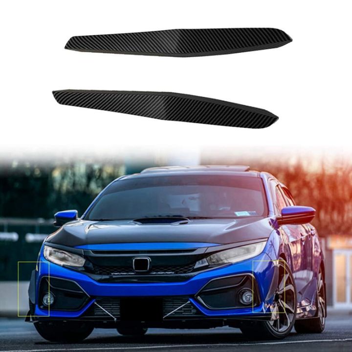 Front Bumper Side Wind Blade Front Bumper Spoiler Auto for Honda Civic Type-R 2019-2021