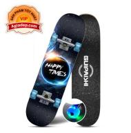 Ván trượt trẻ em có phát sáng Skateboard sành điệu - Hàng xịn xuất Châu Âu Bộ bảo vệ tay chân thumbnail