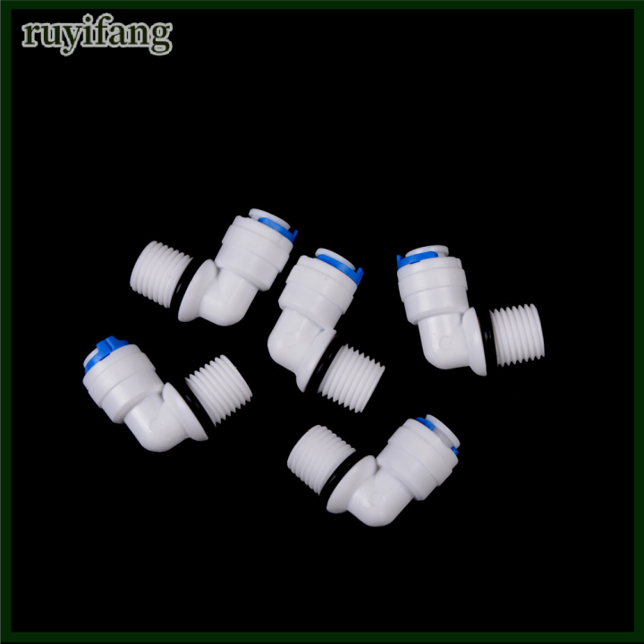 ruyifang-5pcs-1-4-ชายด้าย-1-4-od-tube-ro-water-elbow-quick-connector