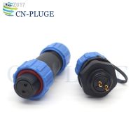 SP13 Series IP68 Waterproof 2-Pin Cable Aviation Connector Rear Nut Panel Installation Male Socket and Female Plug