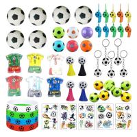 Soccer Decorations for Party Soccer Keychain Stickers Wristband Whistle Gift Soccer Bracelet Keychain Sticker Whistle for Football Party Decorations Gifts Bags fashionable