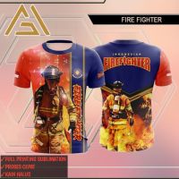 xzx 180305   T SHIRT FIREFIGHTER/BAJU PEMADAM KEBARAN/T SHIRT DAMKAR FULL PRINTING