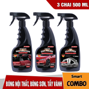 Set 3 sản phẩm Bóng nội thất, bóng bề mặt sơn, tẩy vành lazang Focar 500ml