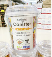 ขวดโหลกลม 1000มล. ขวดพลาสติกใส กล่องใส่อาหาร อะคิริคเนื้อหนา JCJ AIRTIGHT CANISTER No.8136 / 1 ชิ้น