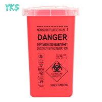 ?【Lowest price】YKS 1L กล่องรอยสักพลาสติกกล่องทิ้งเข็มเคล็ดลับรีไซเคิลถัง