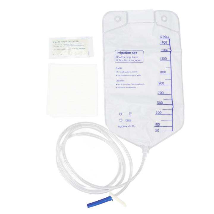 Disposable Enema Bag Kit for Non-Toxic Irrigation and Cleansing (1750ml ...