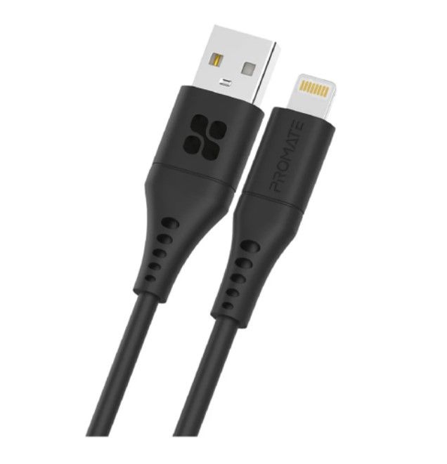 CHARGER CABLE (สายชาร์จ) PROMATE USB-A TO LIGHTNING POWERLINK-AI200 2 METER (BLACK)
