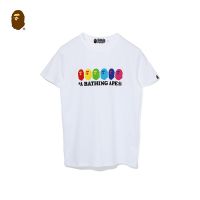 COD HH BAPE Womens Spring and Summer Multicolor Ape Head Pattern Letter Printing Solid Color Short-sleeved  เสื้อยืดผ้าฝ้าย