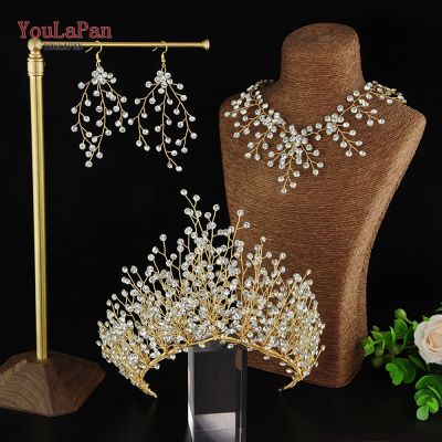 YouLaPan HP193 Bridal Tiara for bride Wedding Hair Crown one set Girls Wedding Hair Accessories Wedding Hair Jewelry Silver