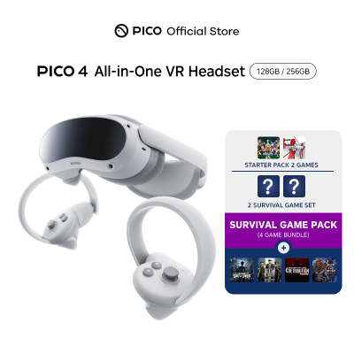 [รวมเซ็ต Survival] PICO 4 VR พร้อมเกม SURVIVAL PACK สุดมันส์ , PICO 4 All-In-One VR Headset 4K (128GB/256GB) + STARTER PACK + The Walking Dead , Peaky Blinders , Song in the Smoke