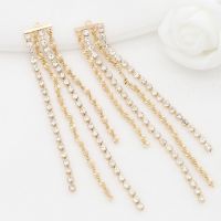 【YF】☃  4PCS 80x11MM 14K Gold Color with Chain Earring Tassel Jewelry Making Findings Accessories