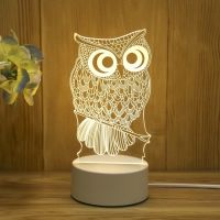 Kids Night Light 3D Usb Led Light Owl Table Lamp Bedroom Decoration Heart Bear Night Lamp for Kids Gril Room Deco Christmas Gift Night Lights