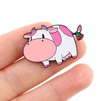 Strawberry Cow Enamel Pin Anime Pins Gift Briefcase Badges Badges on Backpack Brooch for Clothes Cute Things Brooches Gifts