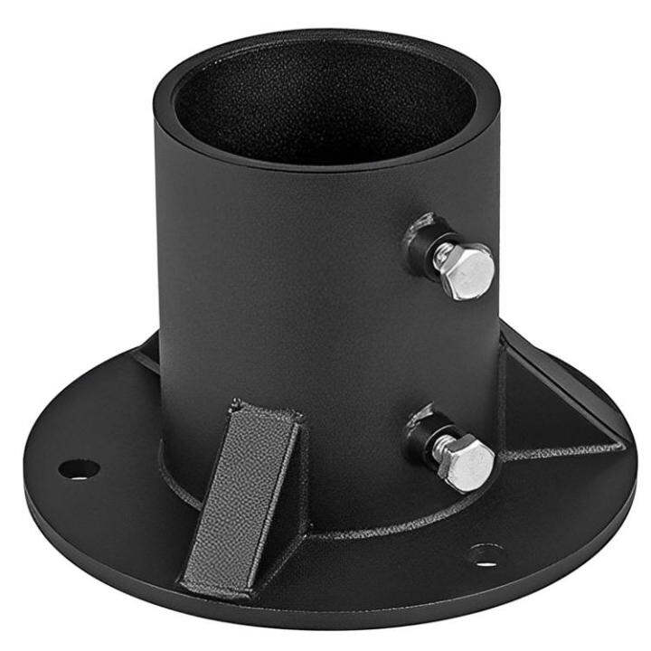 Fence Post Base Metal Fence Post Brackets Black Vintage Pipe Flange With 3 Holes For DIY