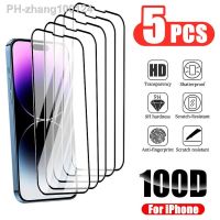 5PCS Tempered Glass for iPhone 14 11 13 12 Pro Max Mini Screen Protector on iPhone XS Max X XR 7 8 6 6S Plus SE 2020 2022 glass