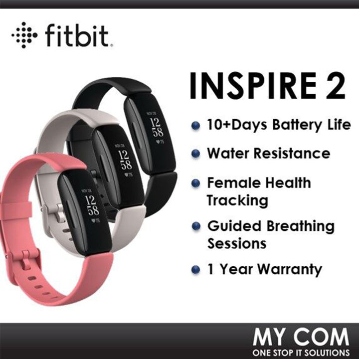 Fitbit Inspire 2 Health & Fitness Tracker - Black/lunar White/Rose