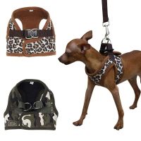 〖Love pets〗 Dog Vest Harness for Small Large Dogs Cats Leopard Camouflage Print Adjustable Pet Collars Leads Chihuahua Accessories Supplies