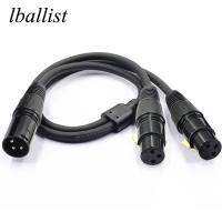 Lballist พอร์ต XLR ตัวผู้ดูอัล XLR ตัวเมีย Y สายตัวแยกฟอยล์และเกลียวป้องกันสำหรับเครื่องผสมไมโครโฟนแอมป์3M 50ซม. 1.5เมตร