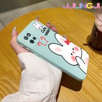 Jjlingji เคสสำหรับ Realme V11 V11s 5G เคสการ์ตูนน่ารักกระต่ายนุ่มเคสมือถือบางขอบสี่เหลี่ยมด้านข้างลายซิลิโคนเคสป้องกันการกระแทก