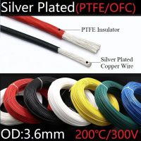 【❖New Hot❖】 fka5 ลวดชุบเงิน Ptfe Od 3.6มิลลิเมตรสูงอุณหภูมิสูงอิเล็กตรอนสายเคเบิล Ofc ทองแดงเฮดโฟนดีไอวาย Singal Line ที่มีสีสัน