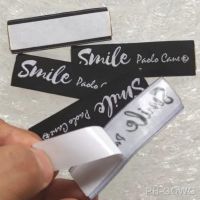 【LZ】✷  Etiquetas adesivas personalizadas de vestuário pano preto adesivos de vestuário corte reto 7x2 cm  1000 pcs