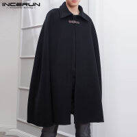 (Western Style)  INCERUNบุรุษP Onchoขนแกะที่อบอุ่นเคปเสื้อแจ็คเก็ตเสื้อคลุมทนกว่าจัมเปอร์ท็อปส์ฤดูใบไม้ร่วง