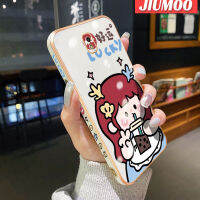 JIUMOO เคสปลอกสำหรับ Samsung J7โปร J7 2018 J7 2017การ์ตูนโชคดีขอบสี่เหลี่ยมเคสมือถือดีไซน์ใหม่บางลายชุบเคสนิ่มกล้องฝาปิดเลนส์เต็มรูปแบบปกป้องกันกระแทก