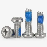 304 Stainless Steel Round Head Cross Dispensing Screw Anti Loose Anti Slip Anti Falling Blue Glue Digital Pan Head Screw M3 M4 M5 M6