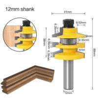 1Pc 1/2Quot; รางซ้อนกันดอกสว่านก้าน12มม. และเราเตอร์บิตเครื่องมือตัดไม้บิตเตอร์สำหรับงานไม้