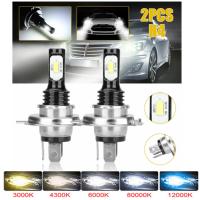 [ANYA Auto Parts] 2ชิ้น H7 H4 9005 9006ไฟหน้ารถมอเตอร์ไซค์แบบ LED H8 H9 H10 H1 H3ไฟตัดหมอกรถยนต์ DRL หลอดไฟขับรถอัตโนมัติ6000K 16000LM 80W 12V