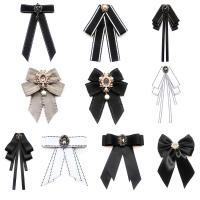 ผู้หญิง Vintage Elegant Pre-ผูกคอ Tie เข็มกลัดเลียนแบบเครื่องประดับไข่มุกริบบิ้น Bow Tie Corsage สำหรับเสื้อเสื้อผ้า Dropship-GGHJY STORE