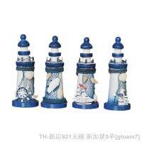 hot【DT】❃㍿┅  Lighthouse Decorations Hand Painted Led Ligthhouse Beach Net Statue Natical