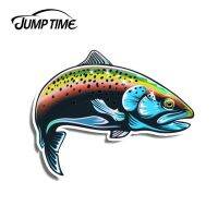 【Sell-Well】 Jump Time 13Cm ปลาเทราท์สีรุ้ง X10.3cm ปลาสติกเกอร์ไวนิล Stiker Memancing แต่งรถรถมอเตอร์ไซด์แล็ปท็อปกันน้ำ