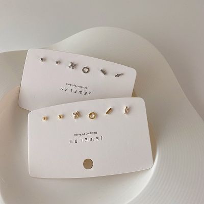 [MM75] Gold Silver Color Zircon Stud Earrings Set For Women Simple Geometric Small Cute Earrings 2021 New Fashion Pendientes Jewelry