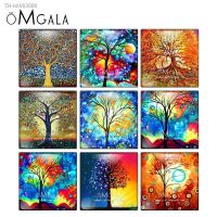 ✕♝☼ Colorful Life of Tree Art Paintings Square 10pcs mixed 12mm/20mm/25mm/30mm photo glass cabochon demo flat back Making findings