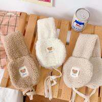 QLXLXM Korean Adjustable For Girls Bandage Wind Proof Children Bear Winter Ear Cover Women Earmuffs Earlap Warmer Headband