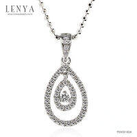 Lenya Jewelry  จี้เงินชุบทองคำขาว ประดับด้วยคิวบิคเซอร์โคเนีย คัดพิเศษ สวมใส่ได้ทุกโอกาส