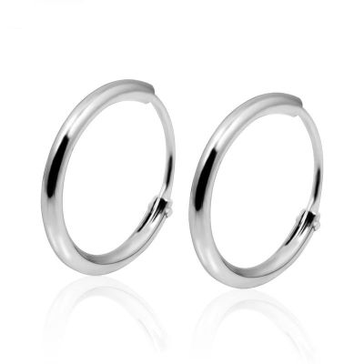 【YP】 925 Sterling Hoop Earrings Men Thicker Than Round Hoops Ear Rings Earings Jewelry