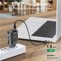 ⚡【สต๊อกพร้อม】จัดส่งฟรี + ปลาคอด⚡EU US UK 65W ที่ชาร์จ USB C ที่ชาร์จเร็วแบบ USB-C Type C ที่ชาร์จ USB เร็ว