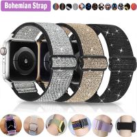 Scrunchie Strap for Apple Watch Band 49mm 44mm 40mm 38mm 42mm Elastic Nylon Bracelet iWatch series Ultra 3 5 6 se 7 8 45mm 41mm Straps