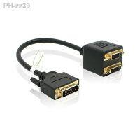 New Adaptor DVI-D Male to Dual 2 DVI-I Female Video Y Splitter Cable Adapter Great Deals