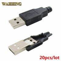 20ชิ้นตัวเชื่อมต่อ Usb แบบ Diy ที่เชื่อมต่อเต้ารับอะแดปเตอร์ปลั๊ก Usb ตัวผู้พร้อมพลาสติกคลุมอะแดปเตอร์ปลั๊ก Usb ช่องเสียบ Usb สำหรับ Hy201 Diy