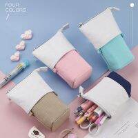 Telescopic Pop-Up Pencil Bag Cosmetic Storage Bag with Zipper for School Office