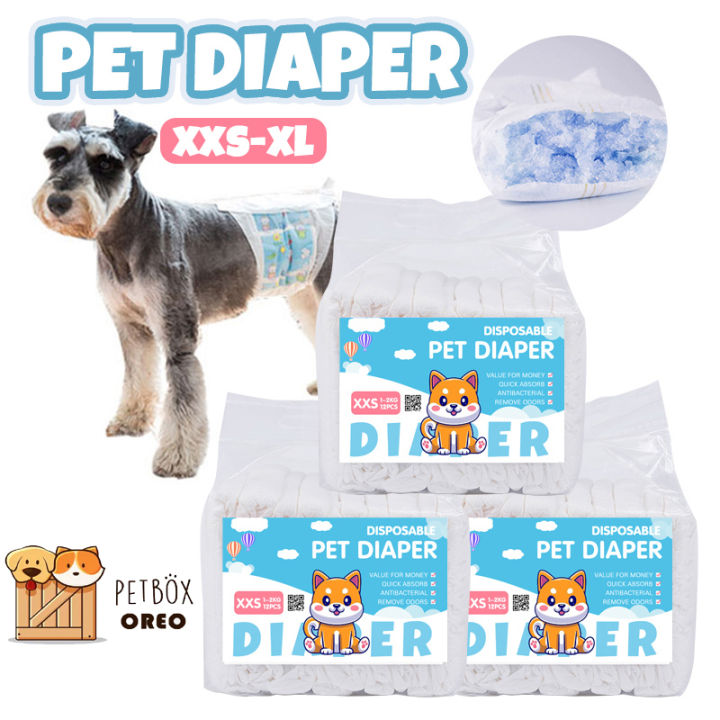 Strong Water Absorption Pet Diaper Female/Male Dog Diaper XXSXL 36pcs