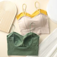 Beauty back suspender underwear womens small chest gathered without steel ring integrated bra with bra pad bandeau top