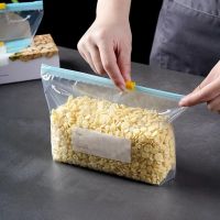 10Pcs Reusable Zipper Bag Stand Up Zip Shut Plastic Freezer Bag Fruit Vegetable Ziplock Kitchen Food Storage Organizer Pouch Food Storage Dispensers