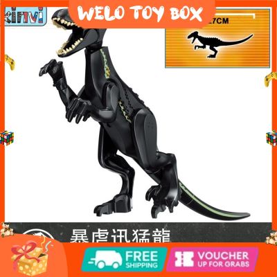 ของเล่นเด็กแบบแฟชั่น Jurassic World Tyrannical Velociraptor สัตว์และป่ามีบล็อกตัวต่อที่เข้ากันได้